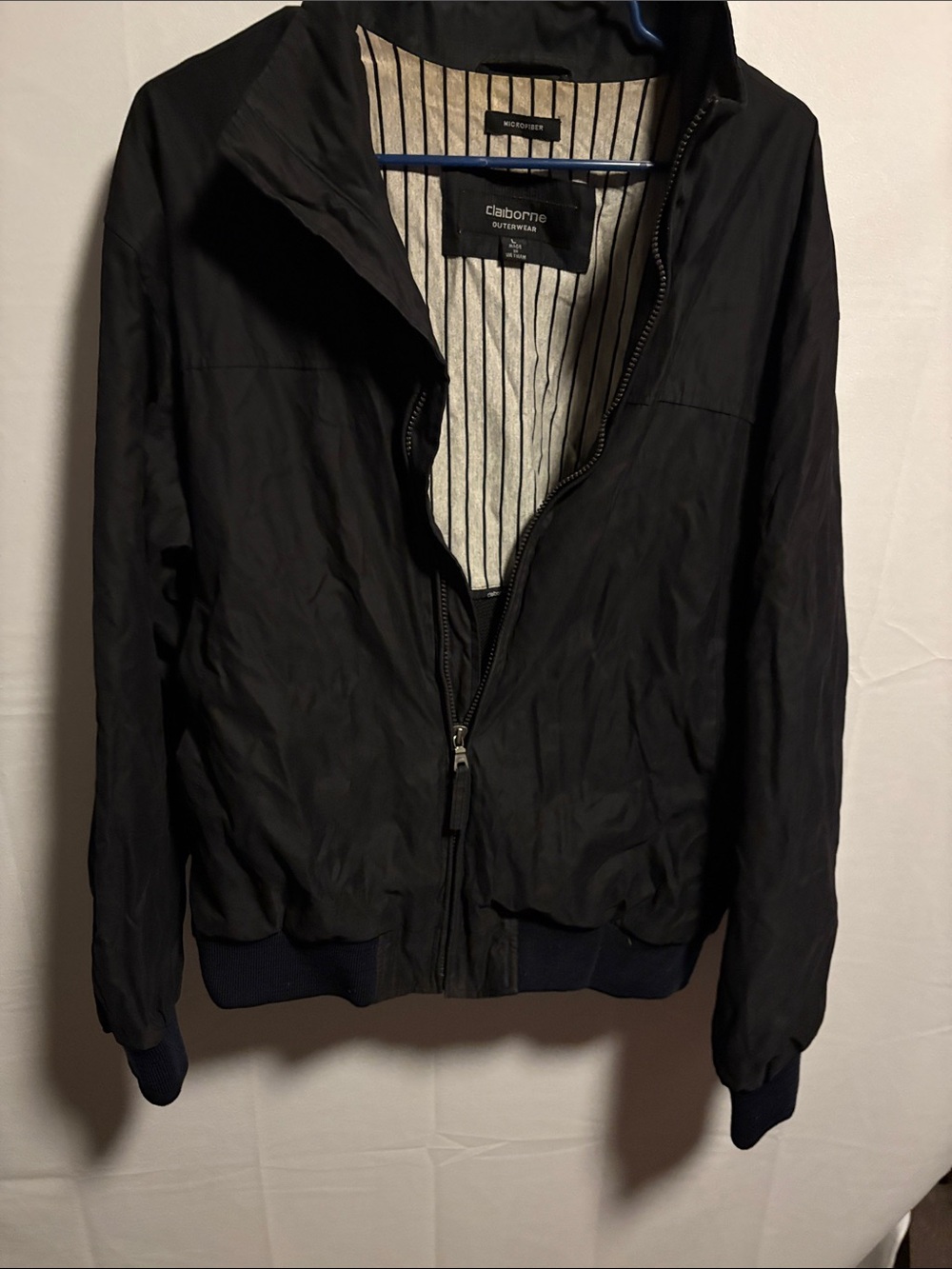 Claiborne Black Varsity-Style Bomber Jacket